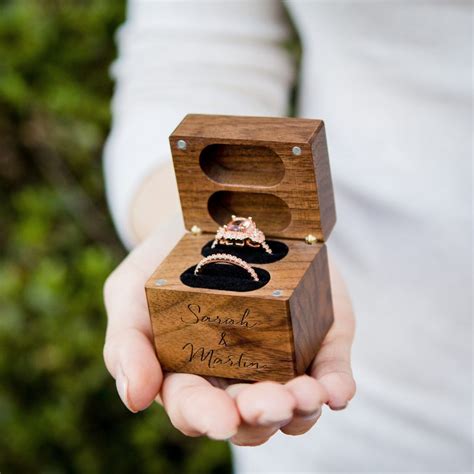 metal double ring box for wedding ceremony|personalised wedding ring box.